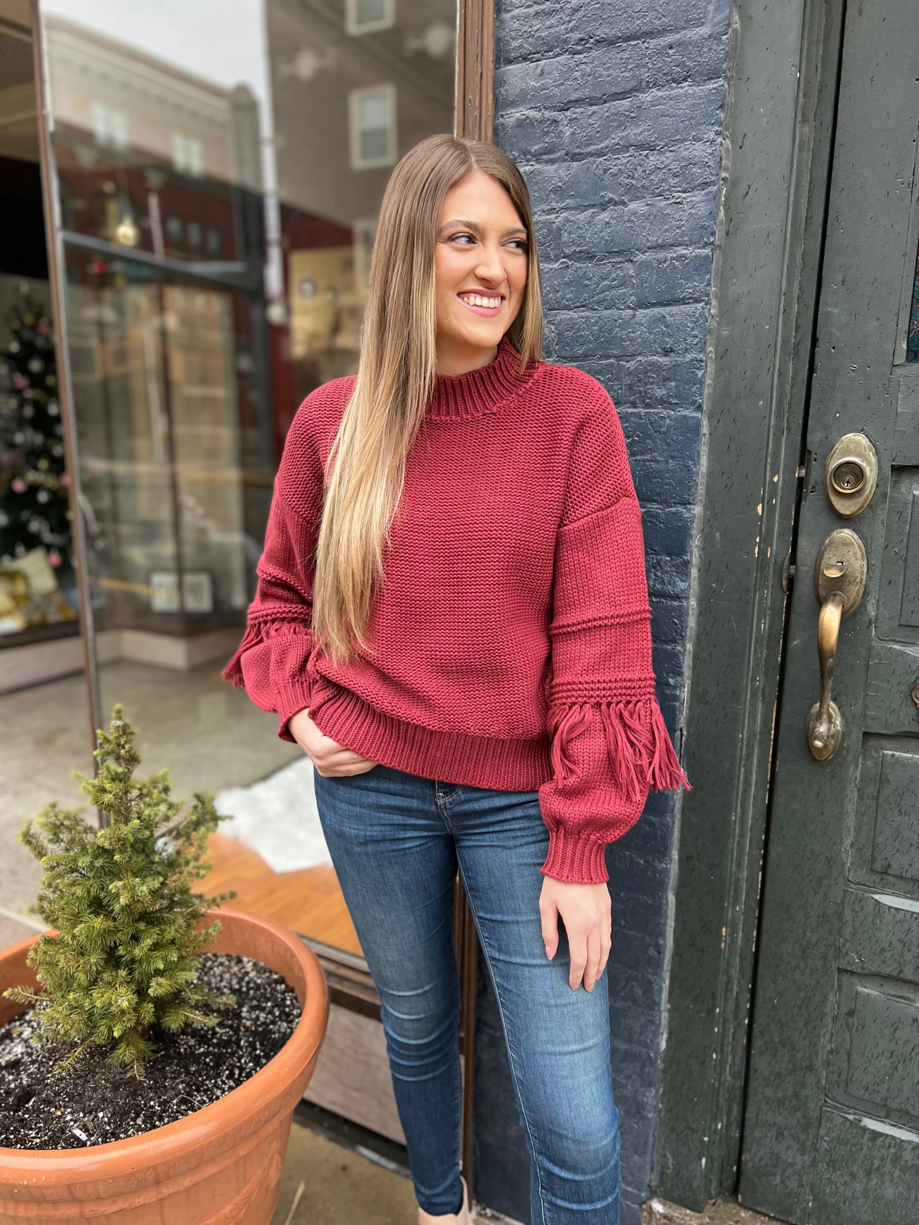 Brick Fringe Sweater