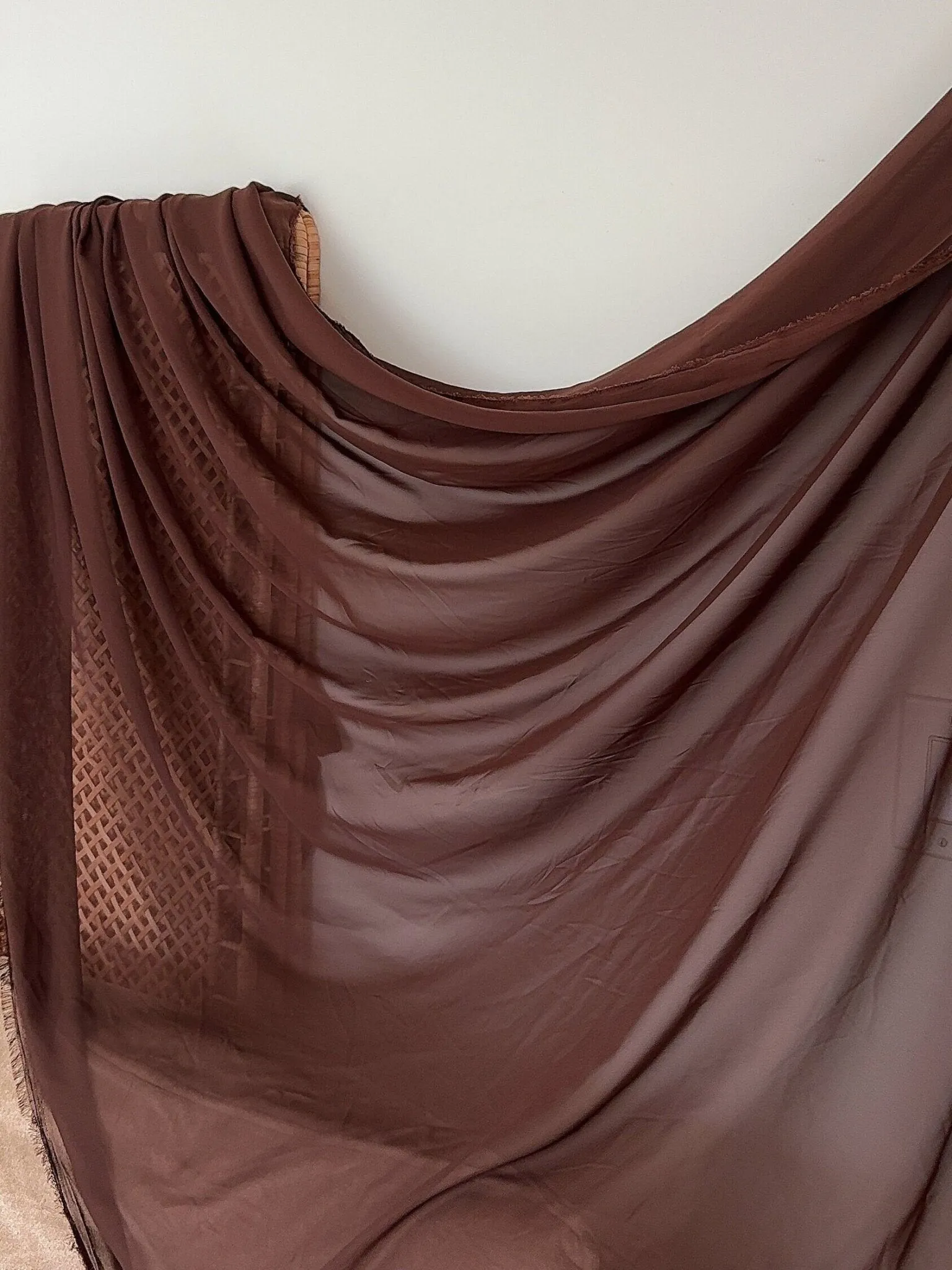 Brown Chiffon Fabric