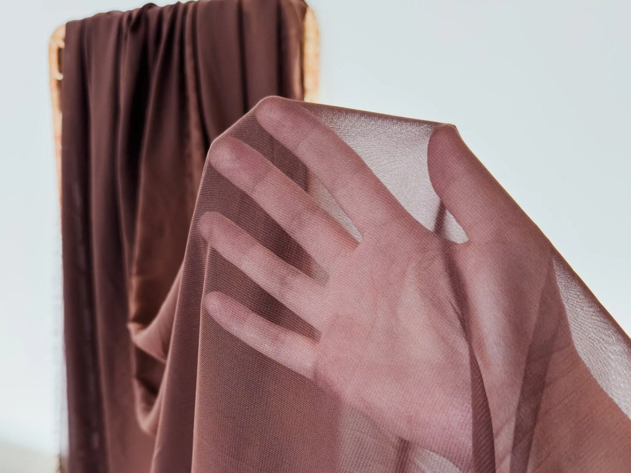 Brown Chiffon Fabric