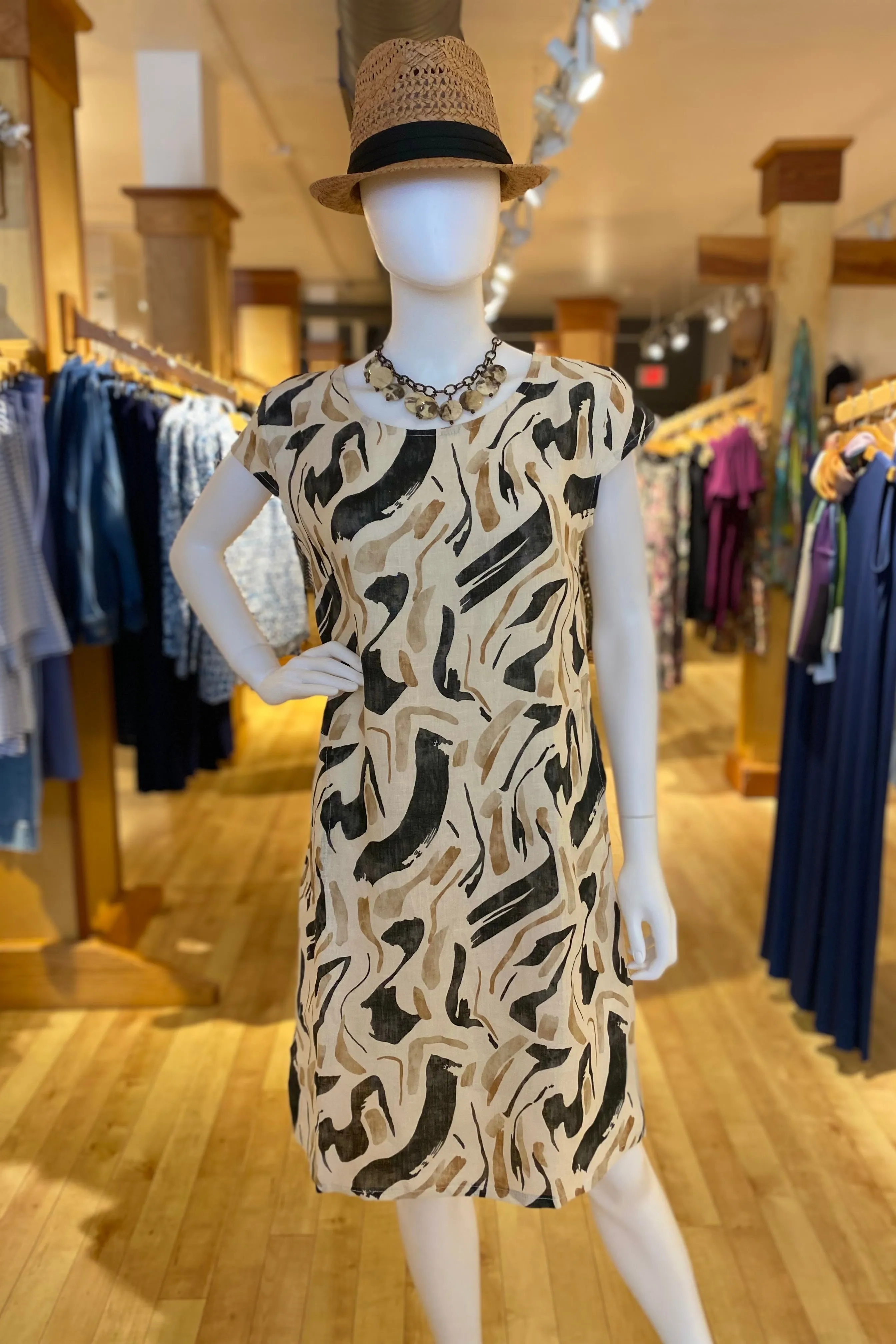 Brushstroke Print Dress