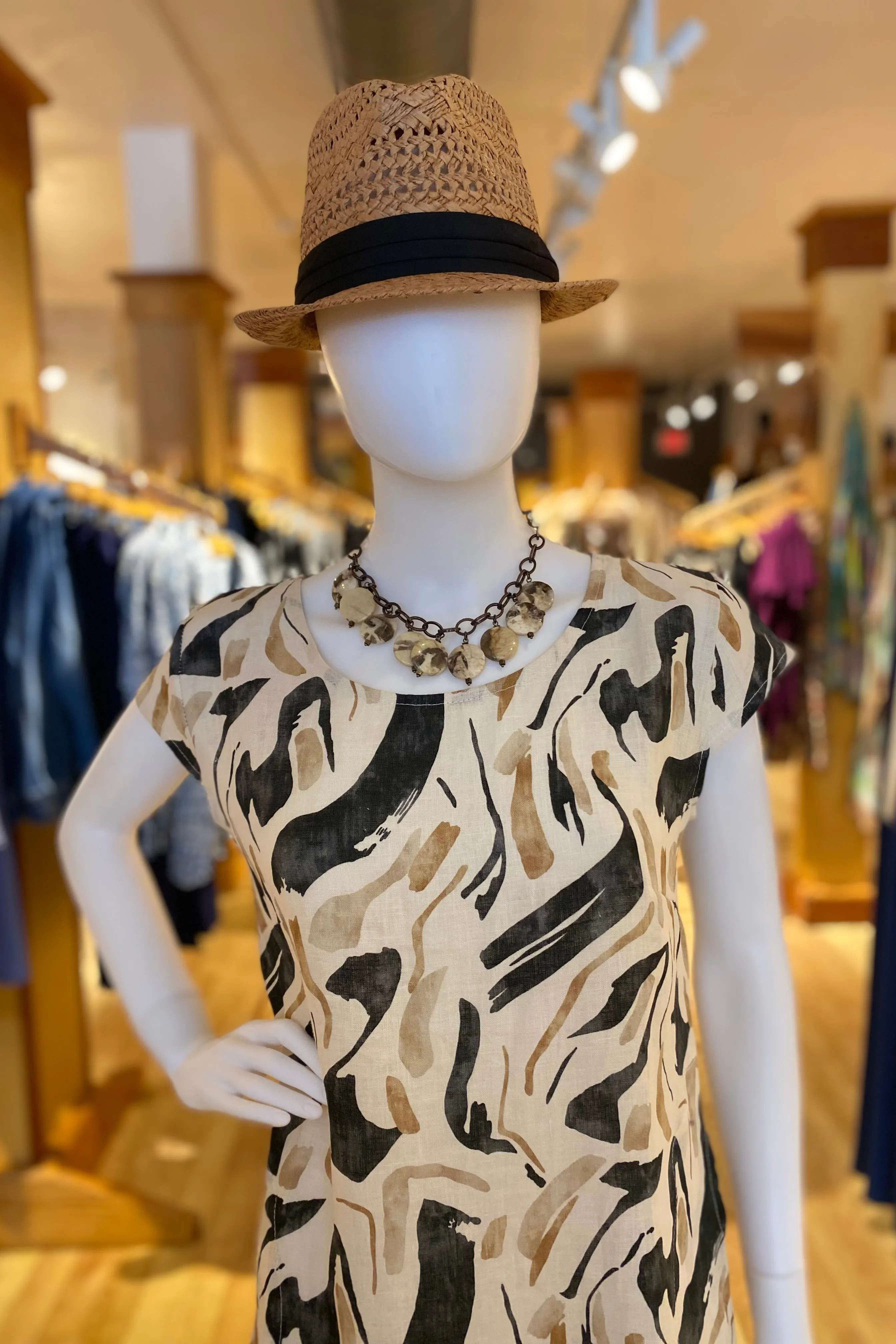 Brushstroke Print Dress