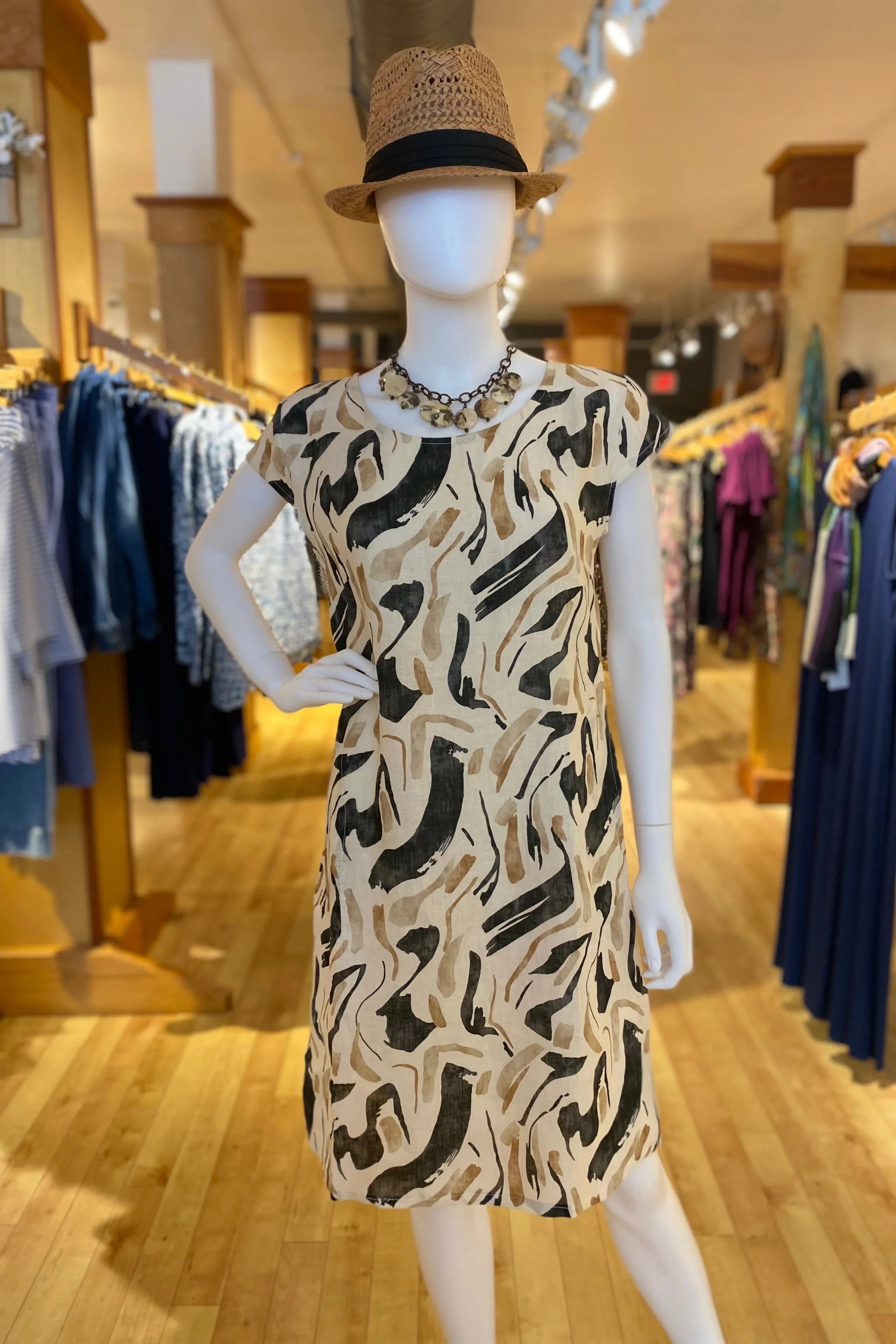 Brushstroke Print Dress