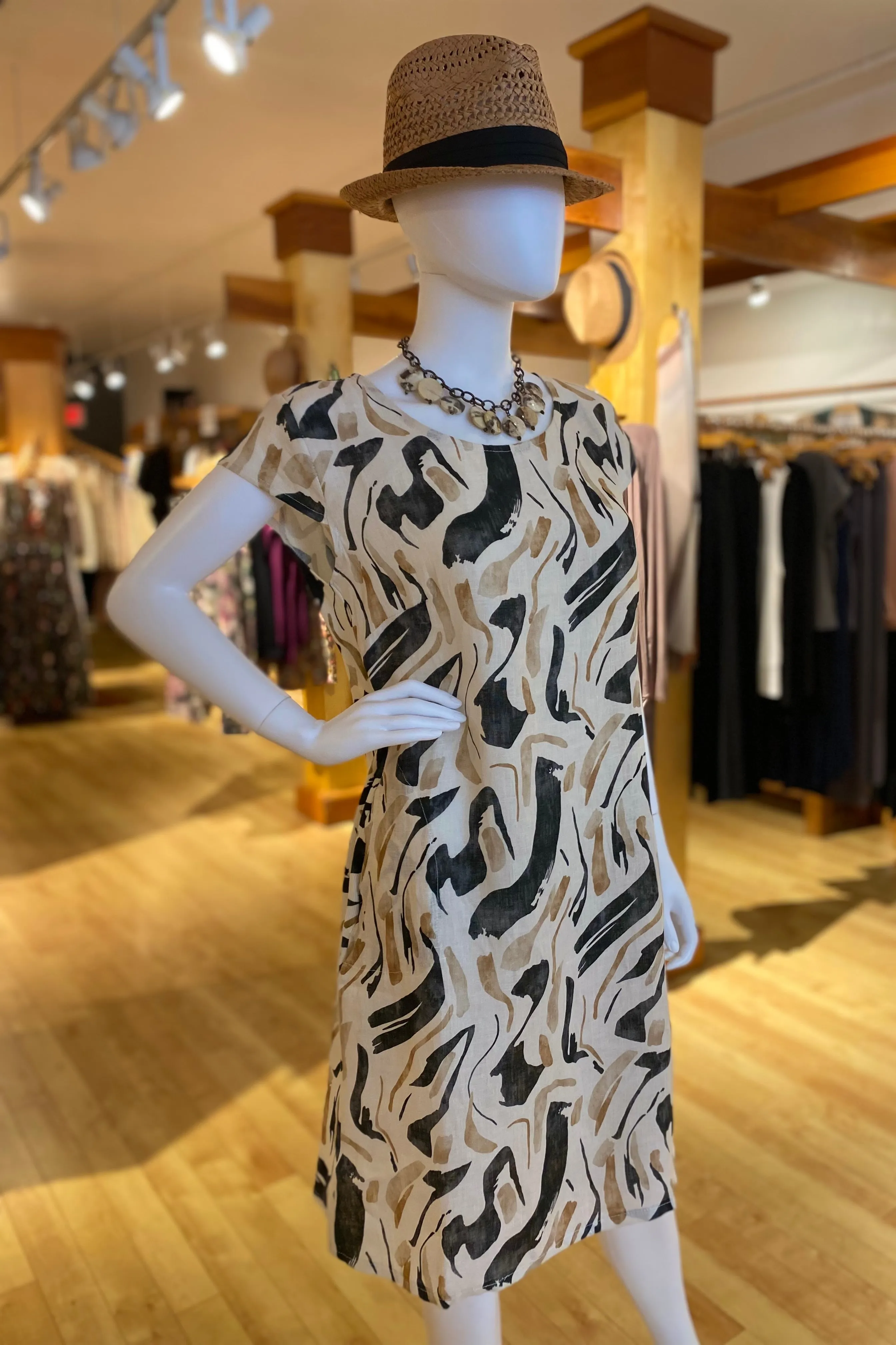 Brushstroke Print Dress