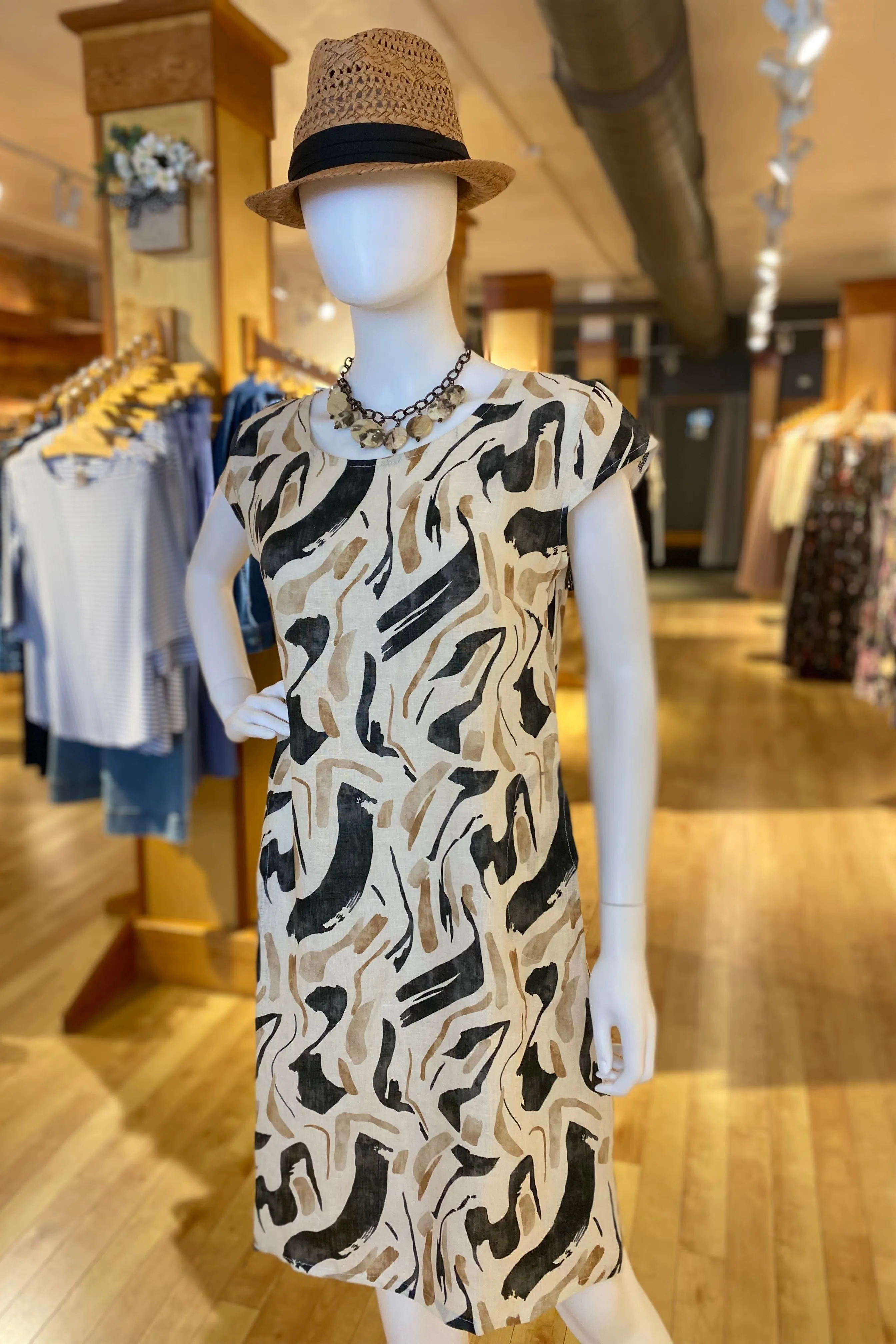 Brushstroke Print Dress