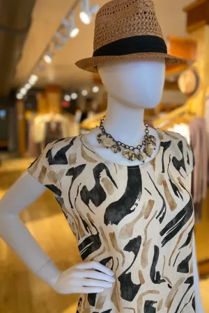 Brushstroke Print Dress