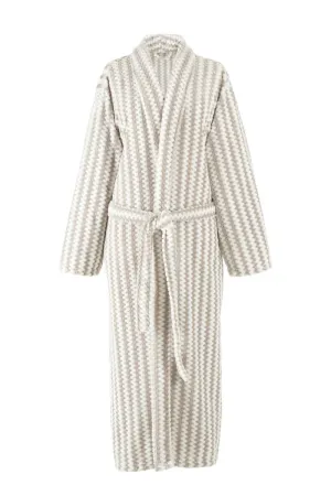 BUBBLE STRIPE FLEECE GREY ROBE