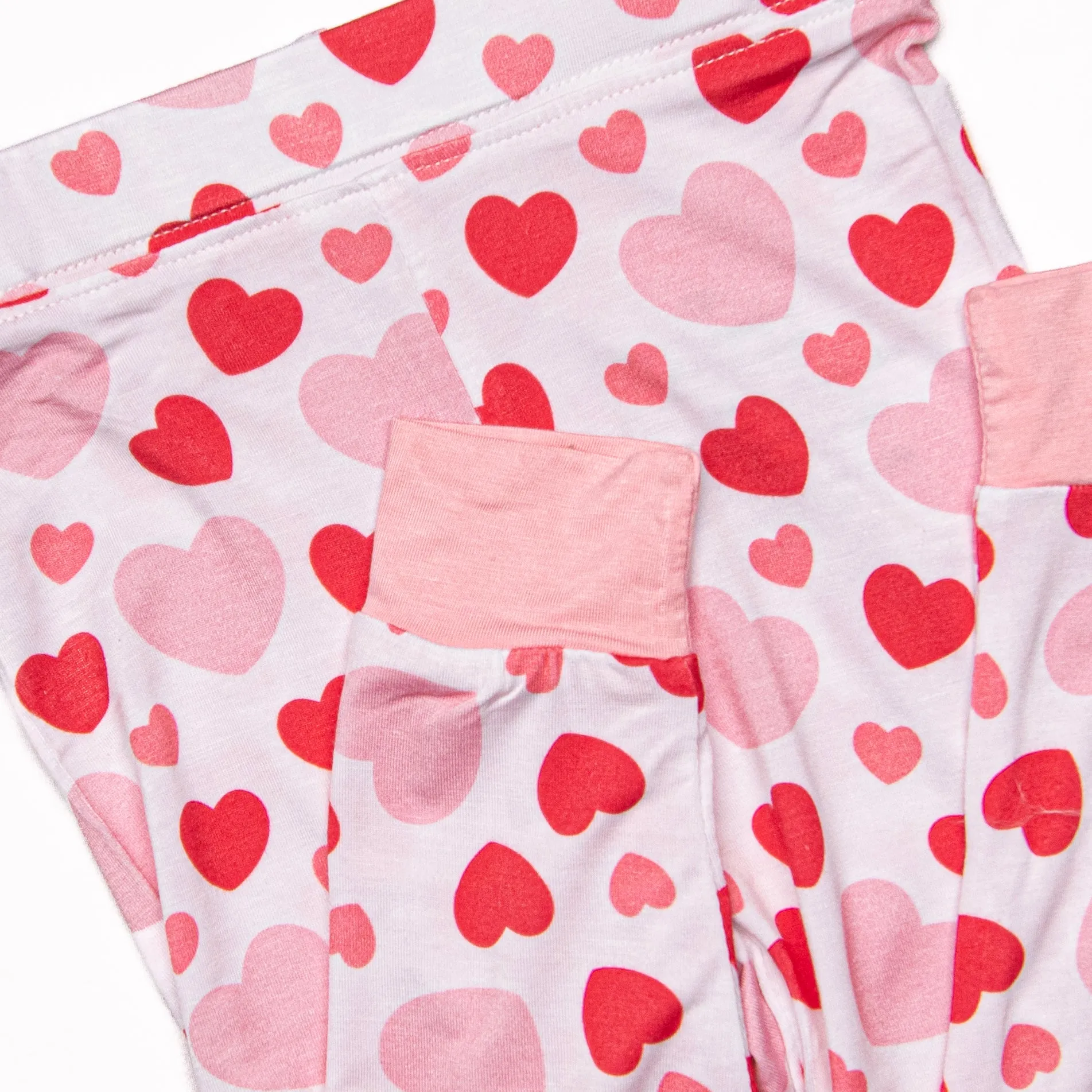 Bubbly Hearts Bamboo Pajama Set, Pink