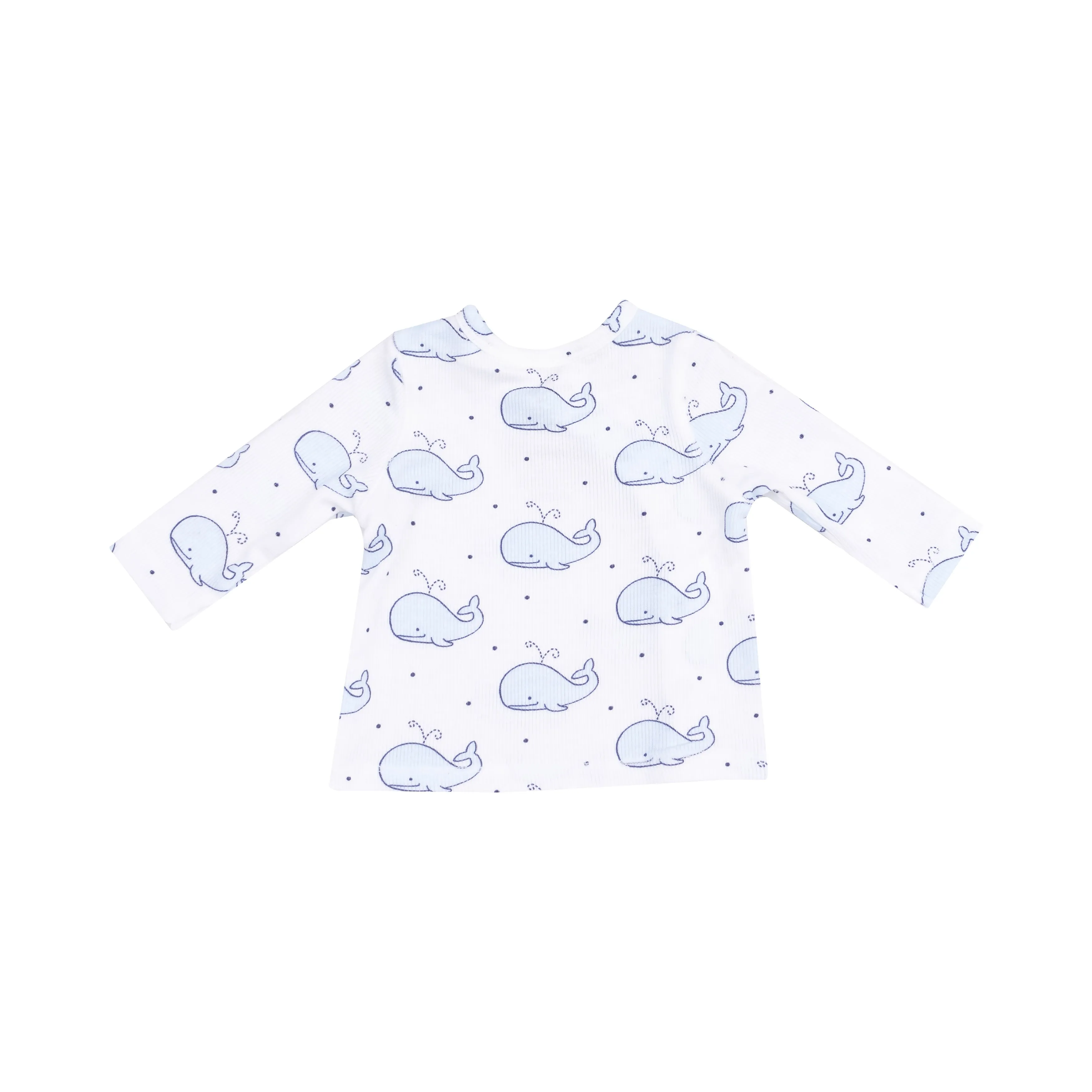 Bubbly Whale Blue Ribbed Set