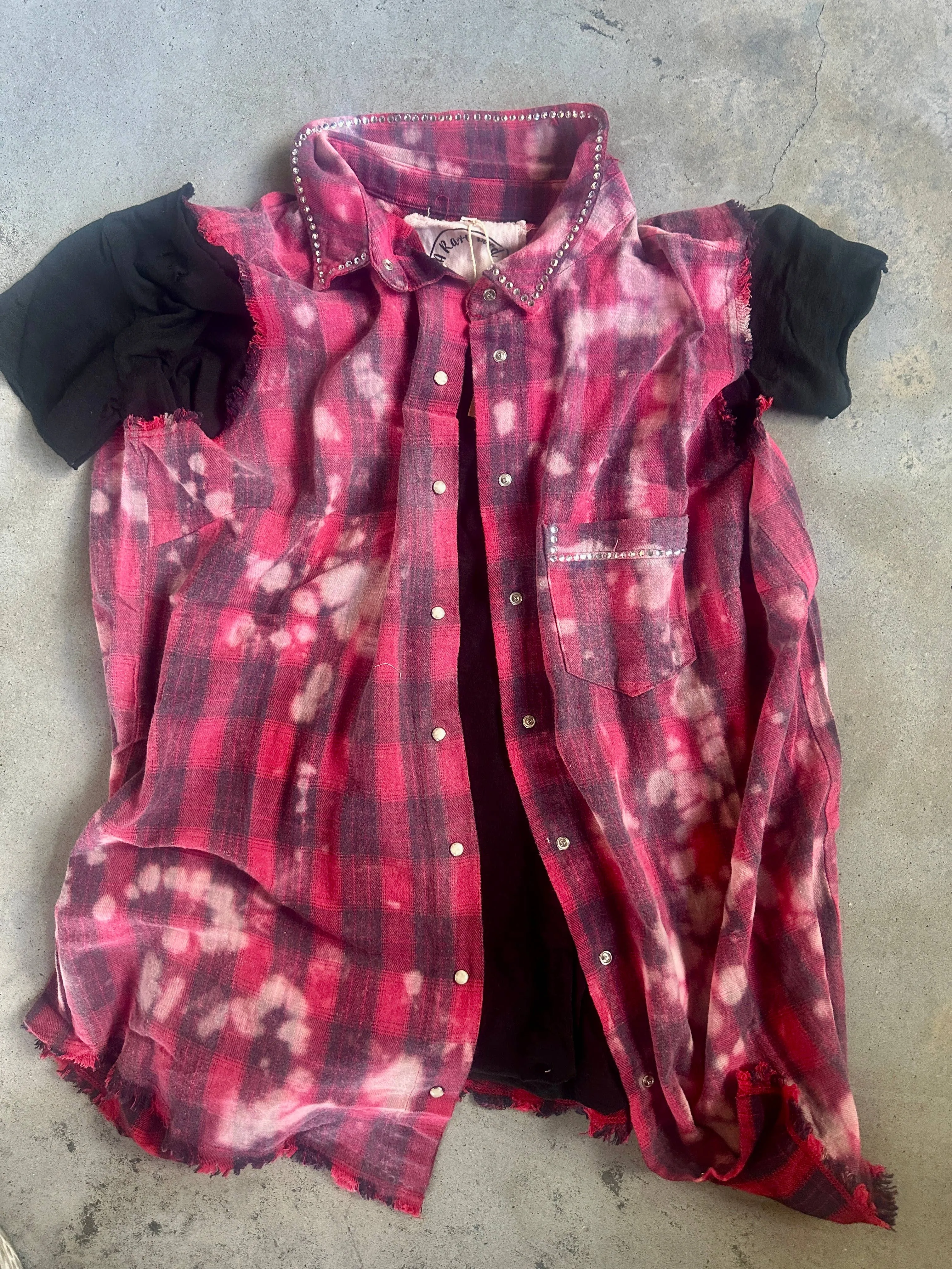 Buffalo Red Distressed Rare Bird Vest