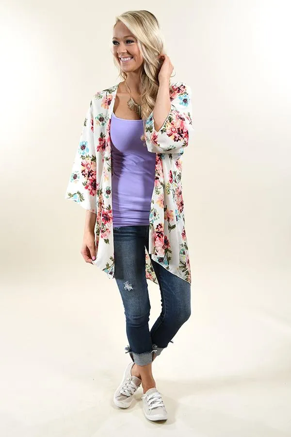 Bursting with Color Floral Kimono