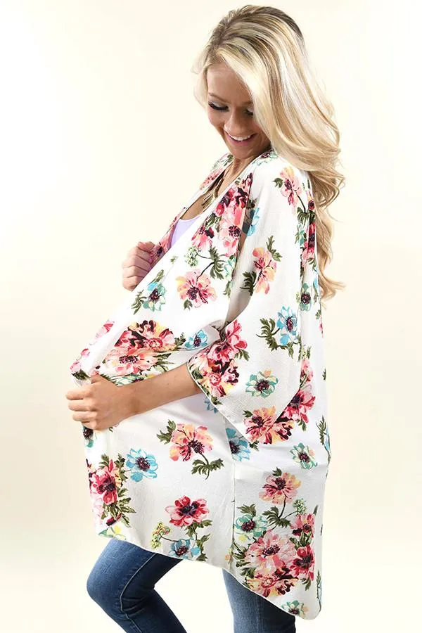 Bursting with Color Floral Kimono