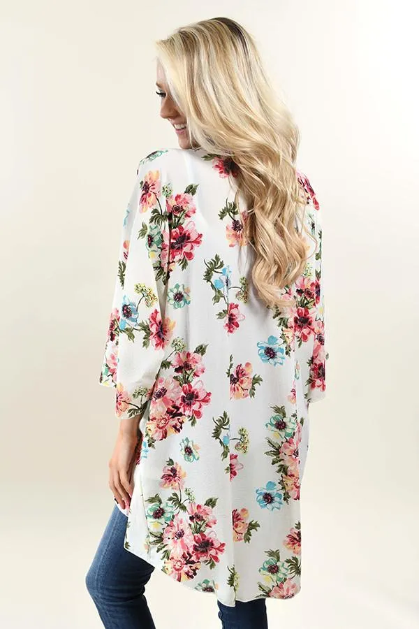 Bursting with Color Floral Kimono