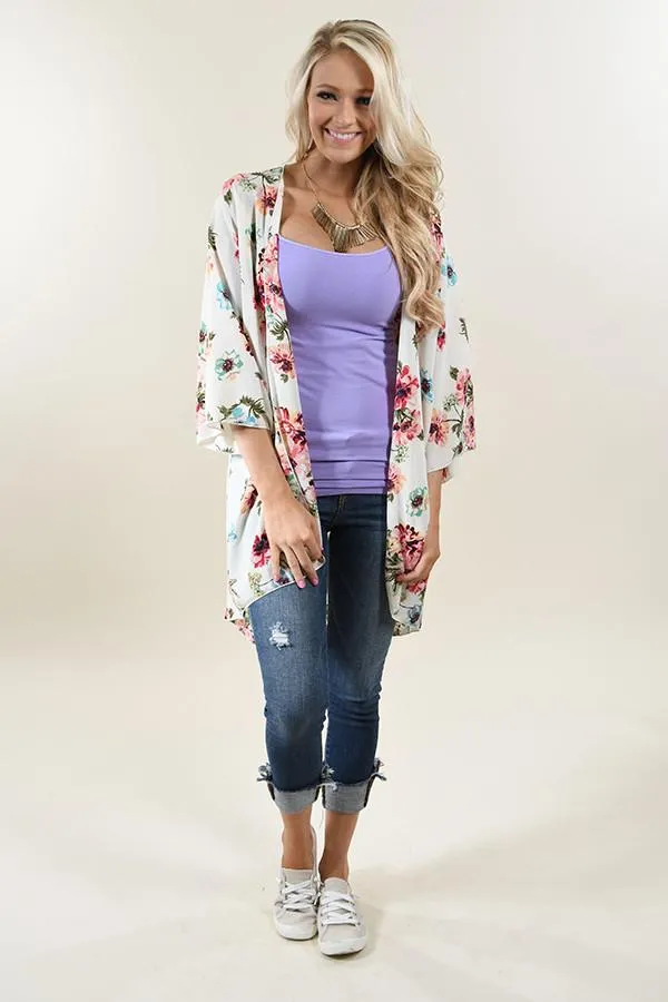 Bursting with Color Floral Kimono