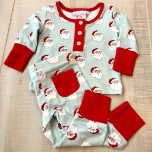 Butterknit PJ Set | Blue Santa Baby