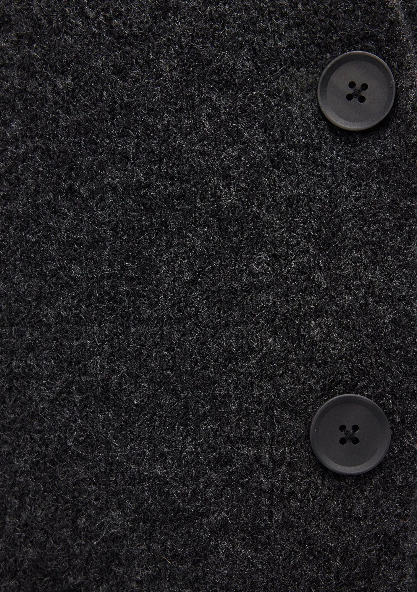 Buttoned Anthracite Hırka