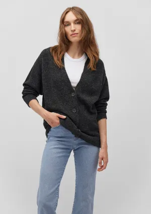 Buttoned Anthracite Hırka