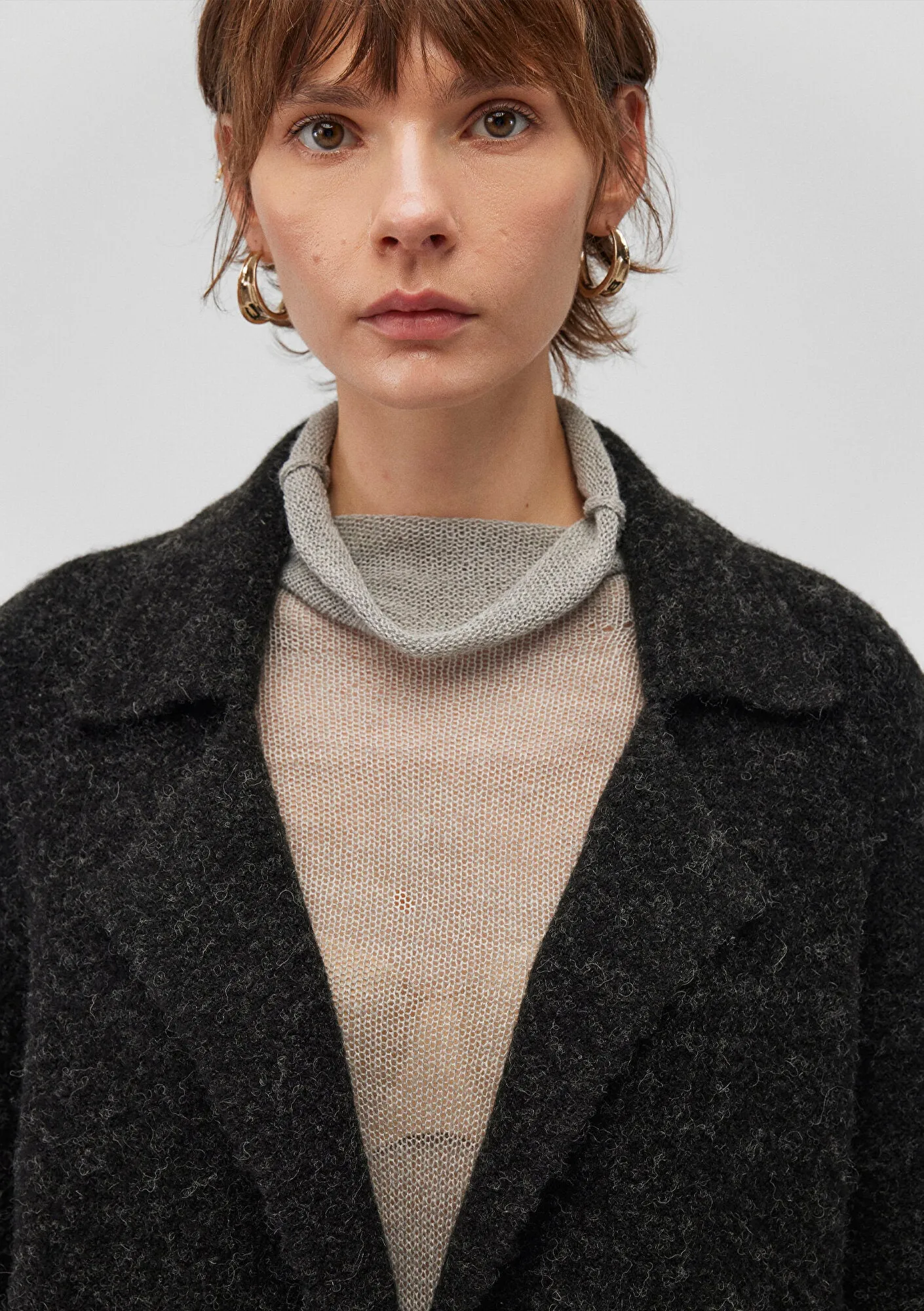 Buttoned Anthracite Hırka