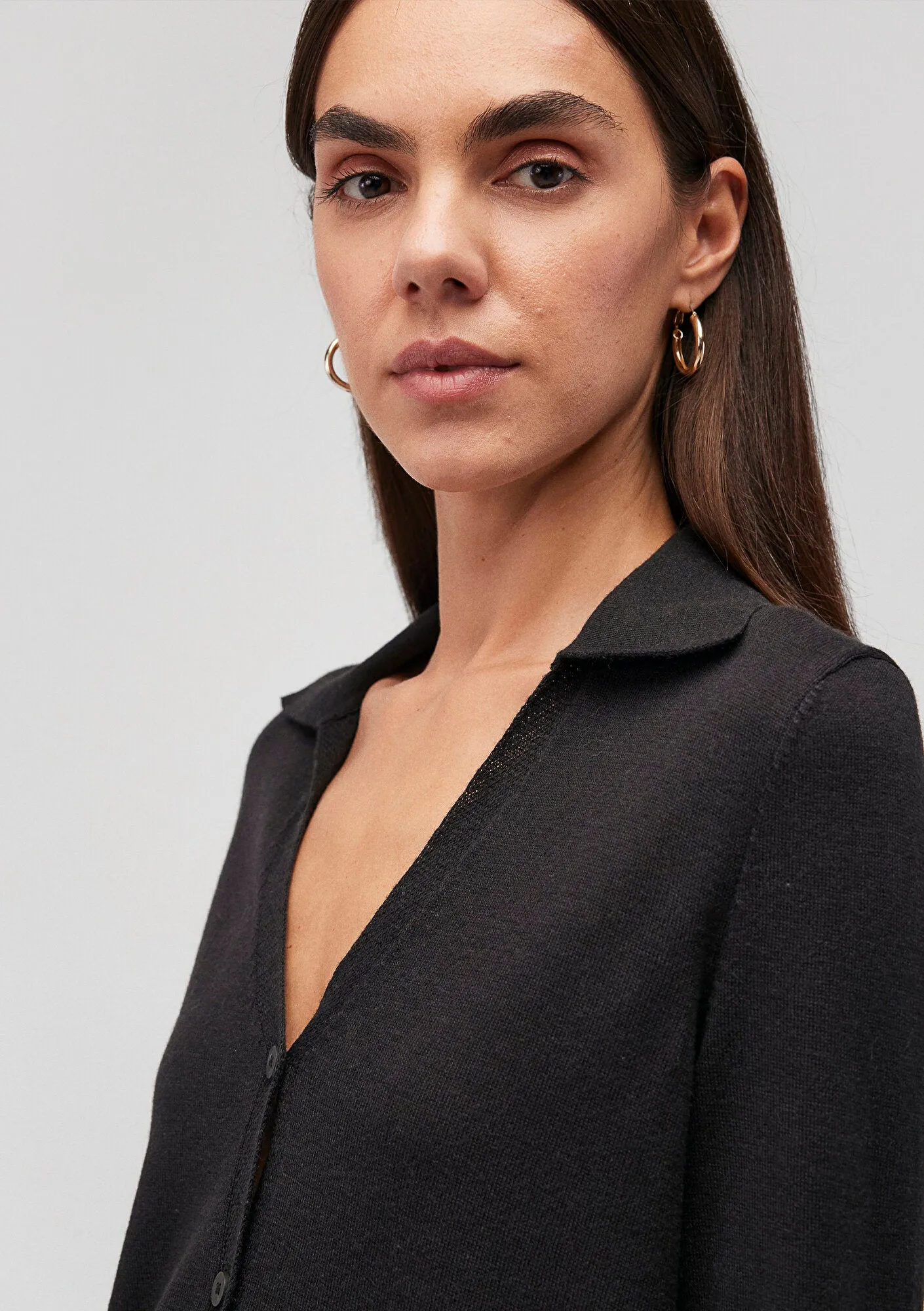 Buttoned Black Hırka