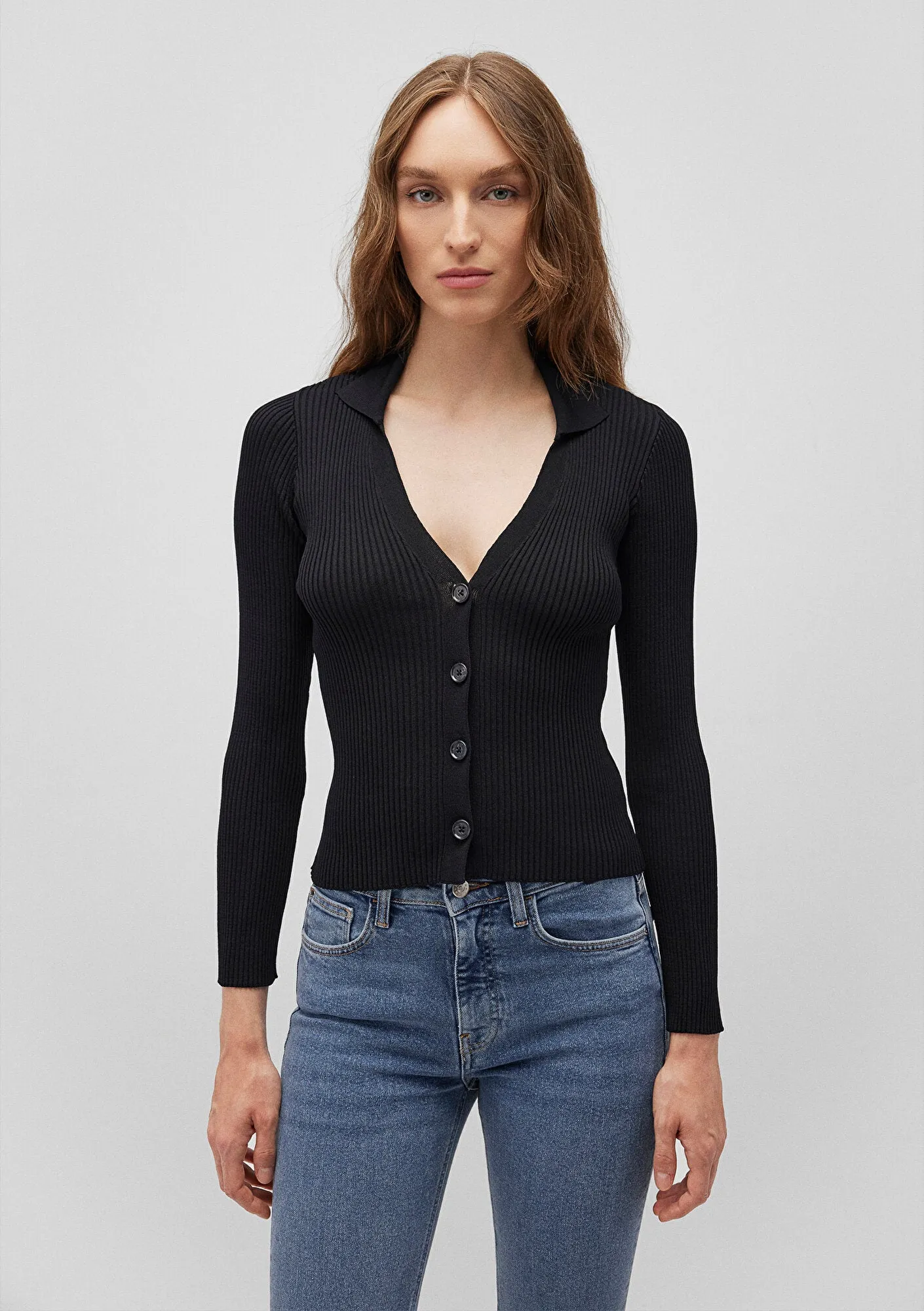Buttoned Black Hırka