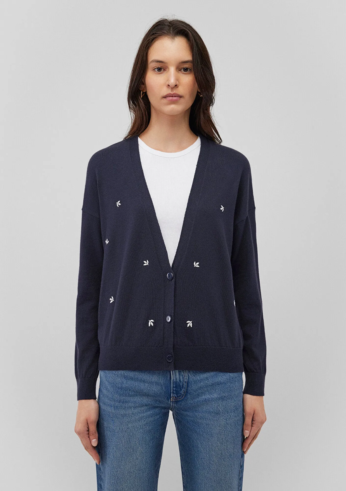Buttoned Blue Hırka