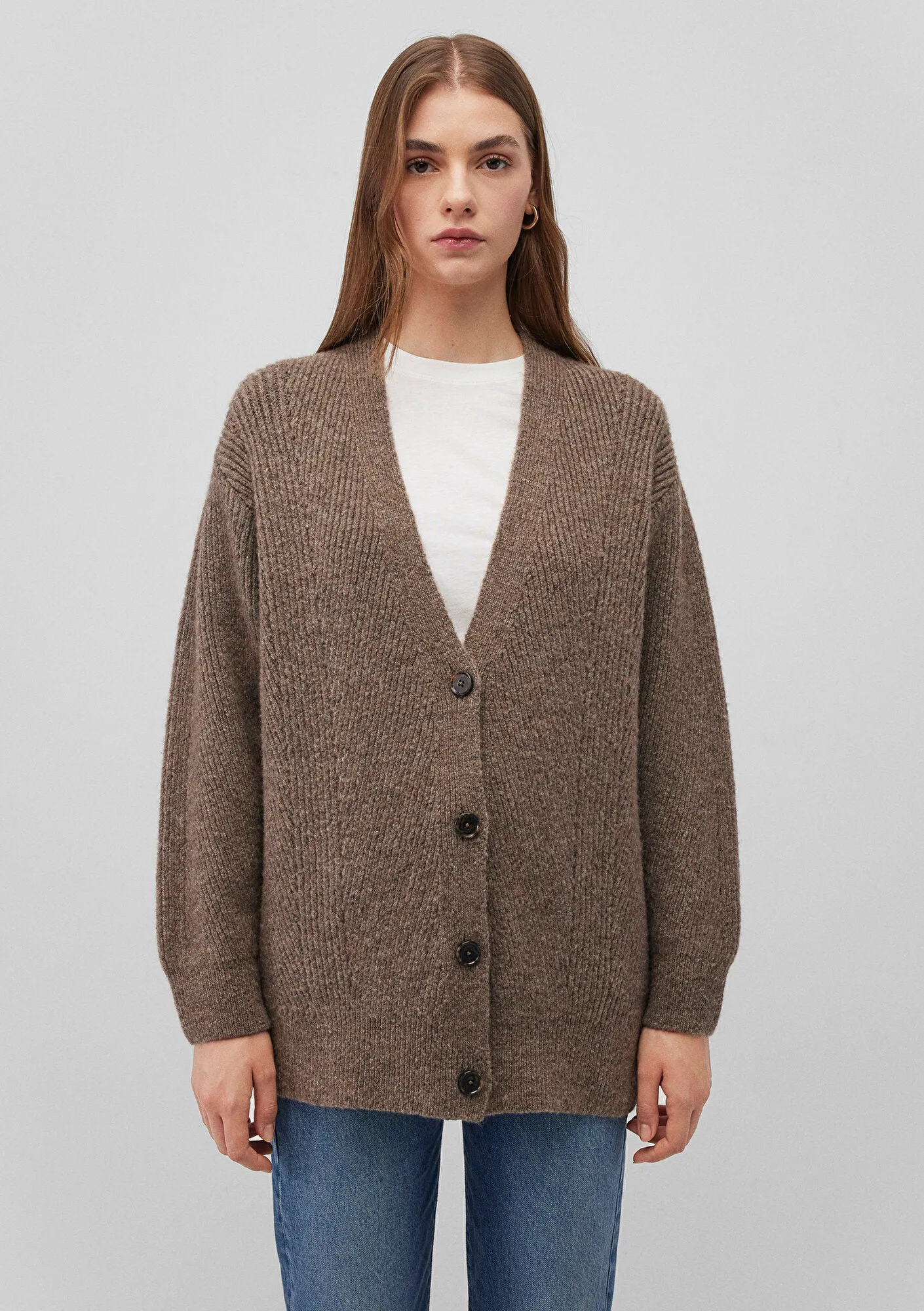Buttoned Brown Hırka