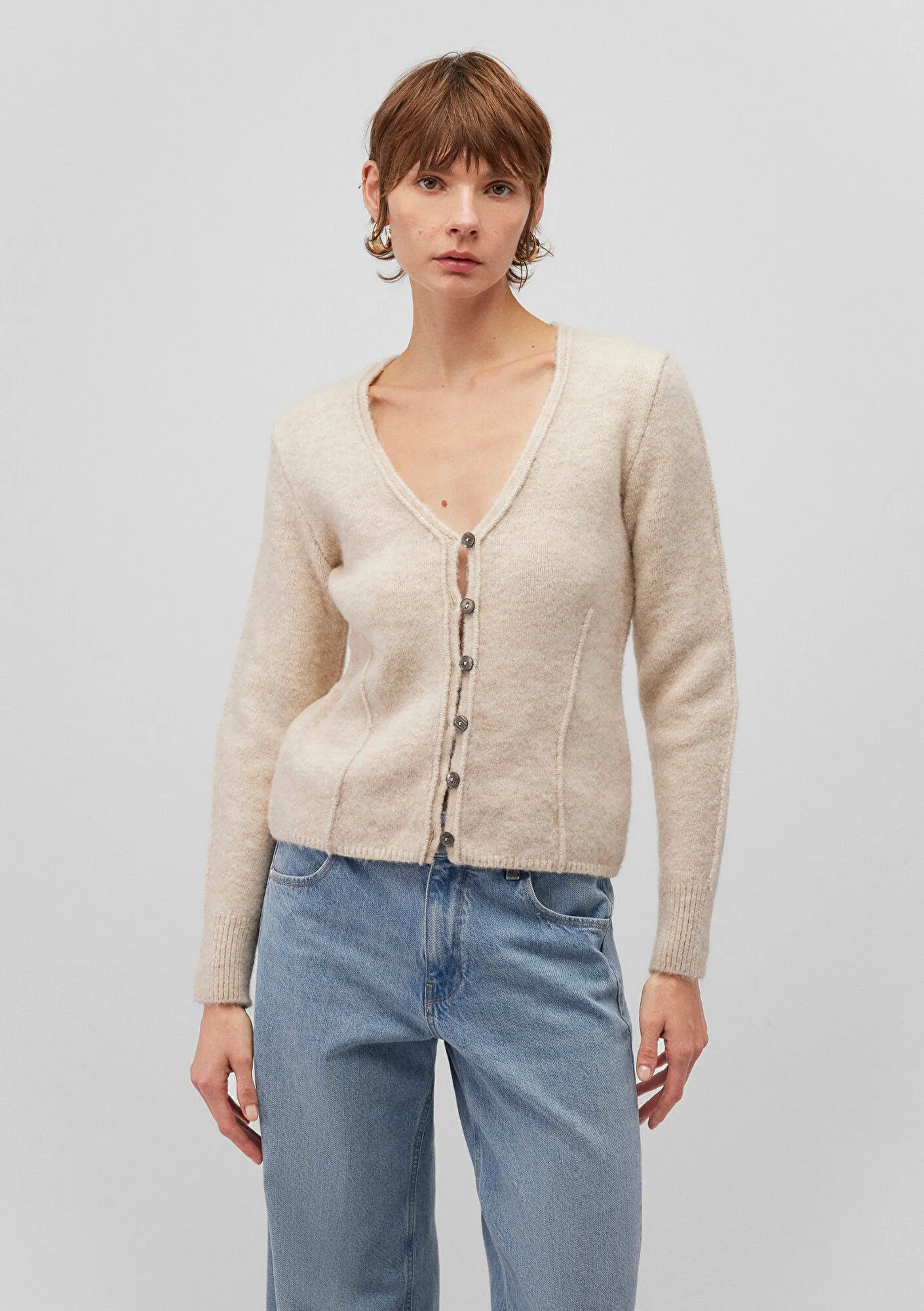 Buttoned Brown Hırka