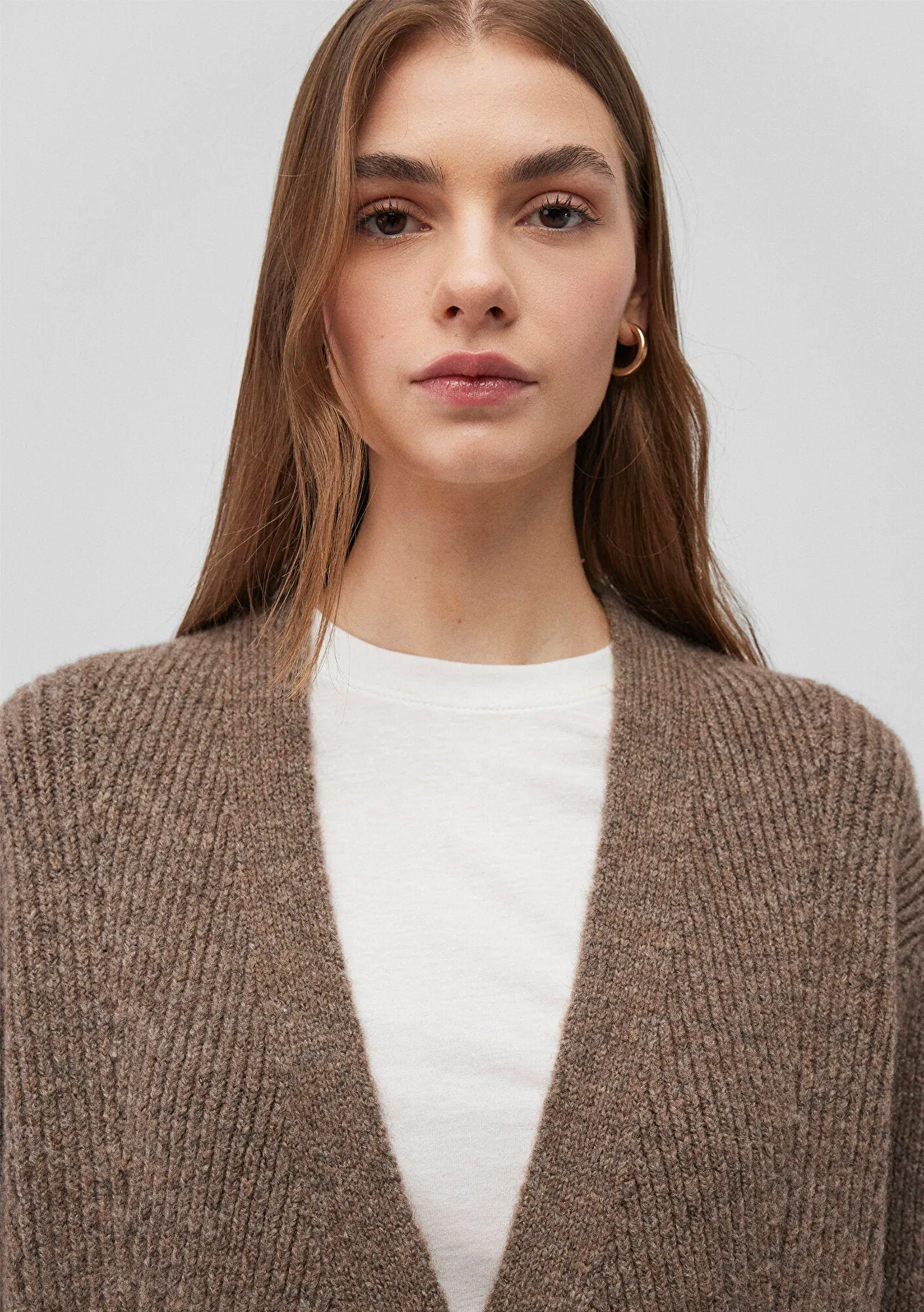 Buttoned Brown Hırka