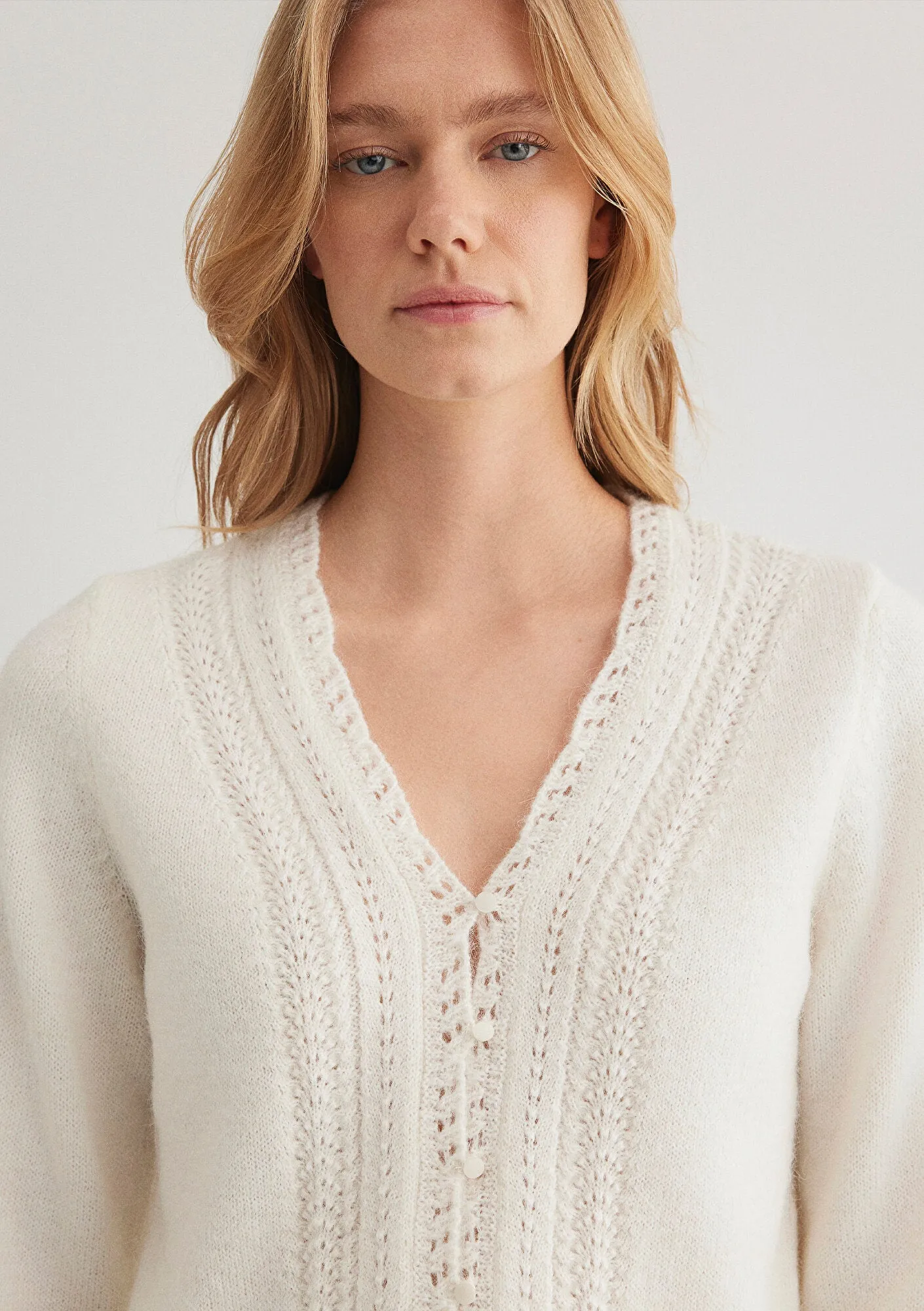 Buttoned Ecru Cardigan