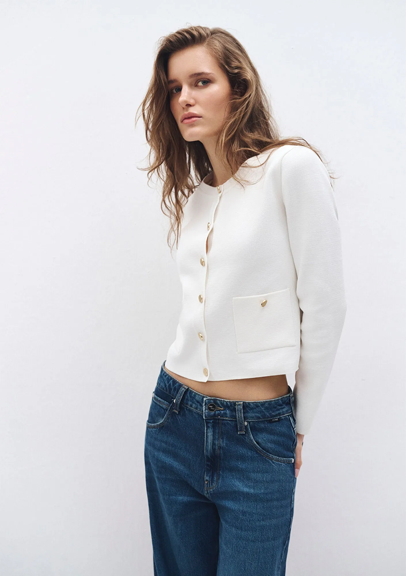 Buttoned Ecru Cardigan