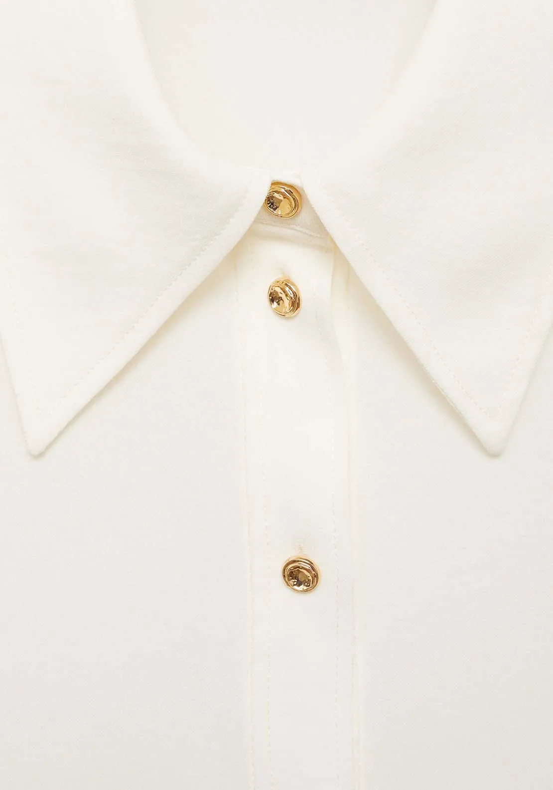 Buttoned flowy shirt - Beige