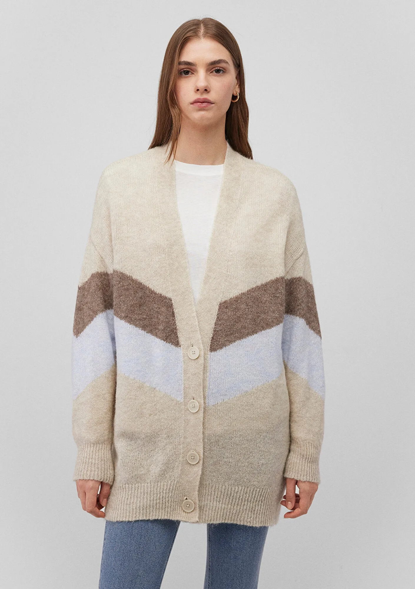 Buttoned Grey Hırka