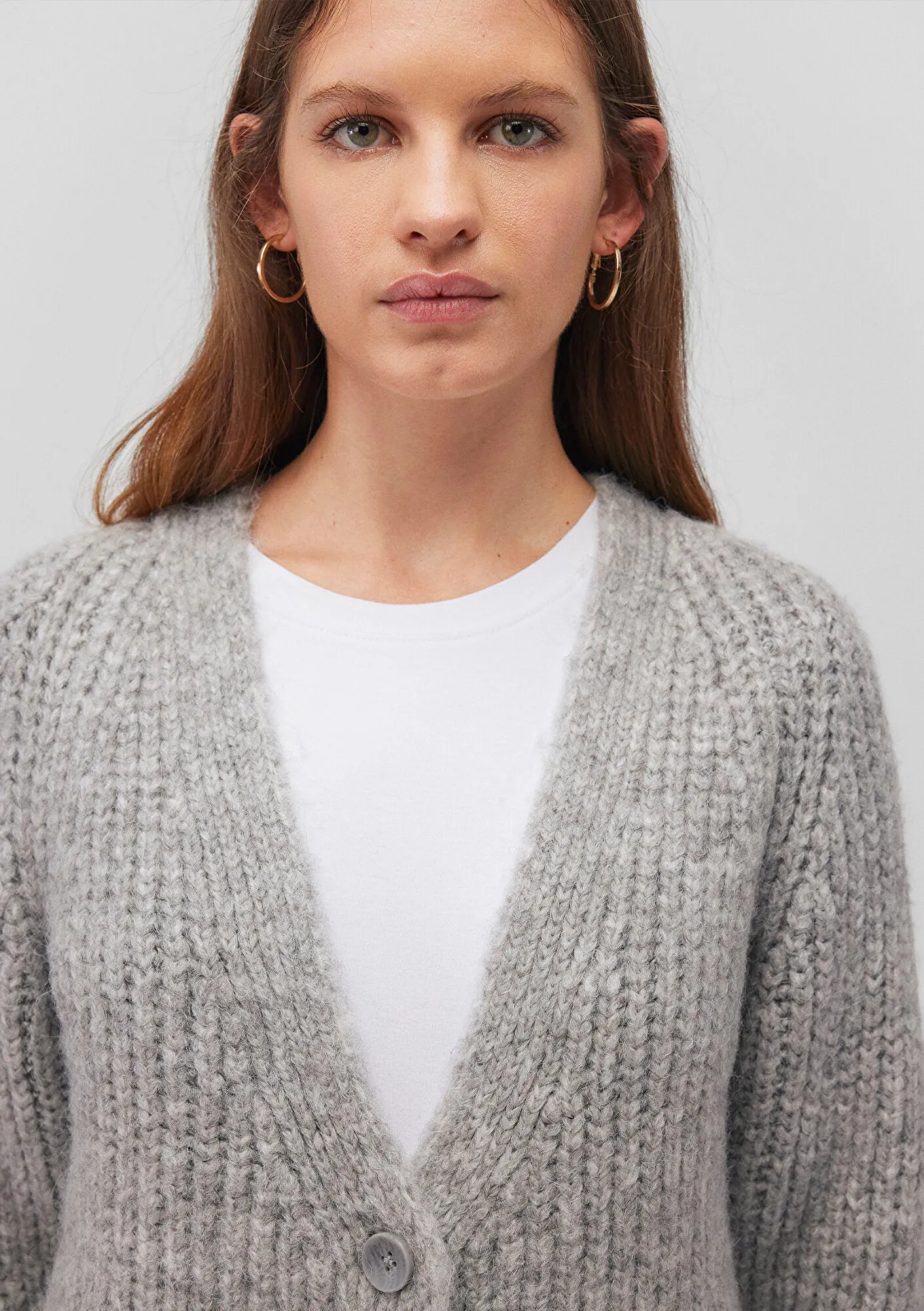 Buttoned Grey Hırka