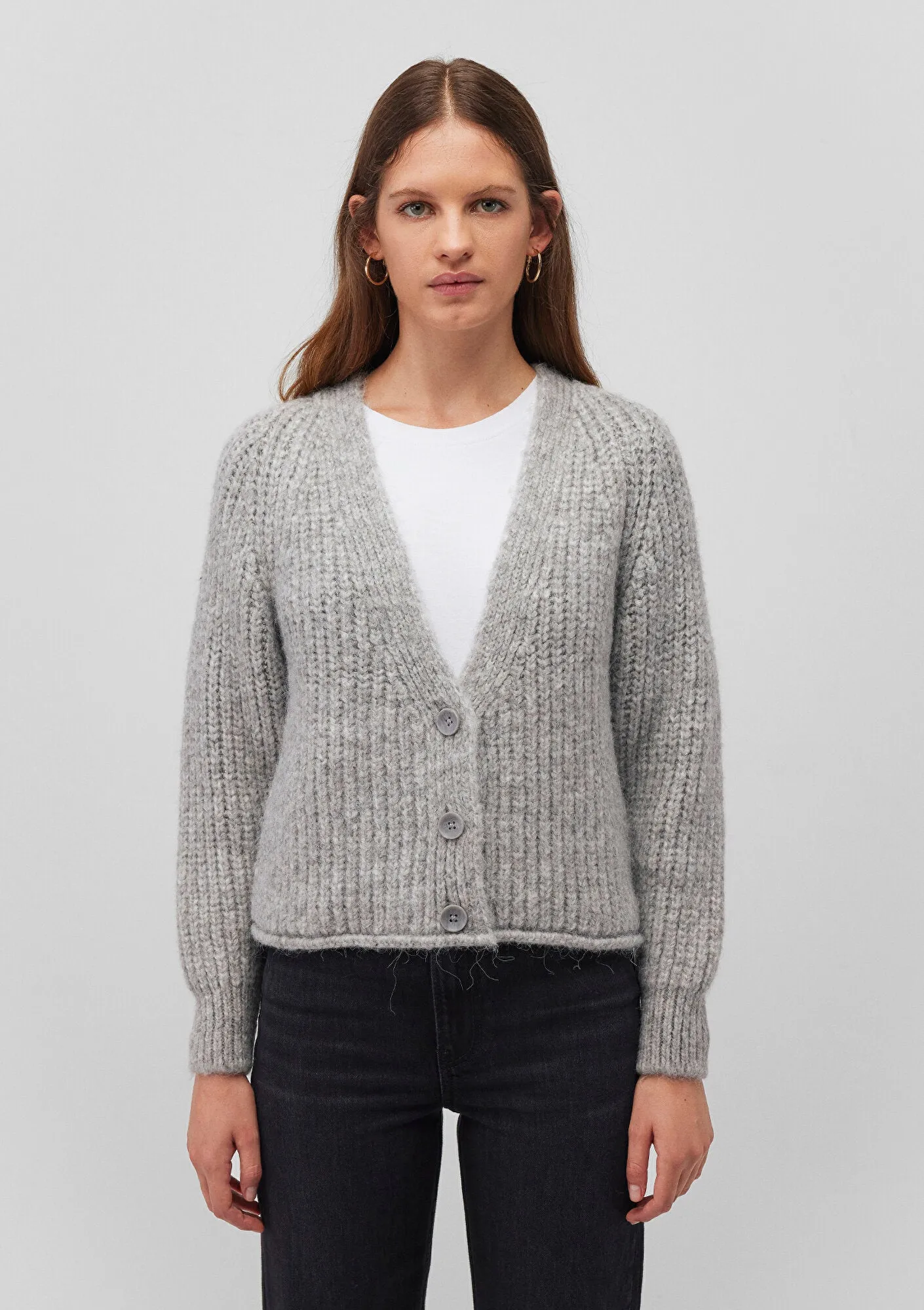 Buttoned Grey Hırka