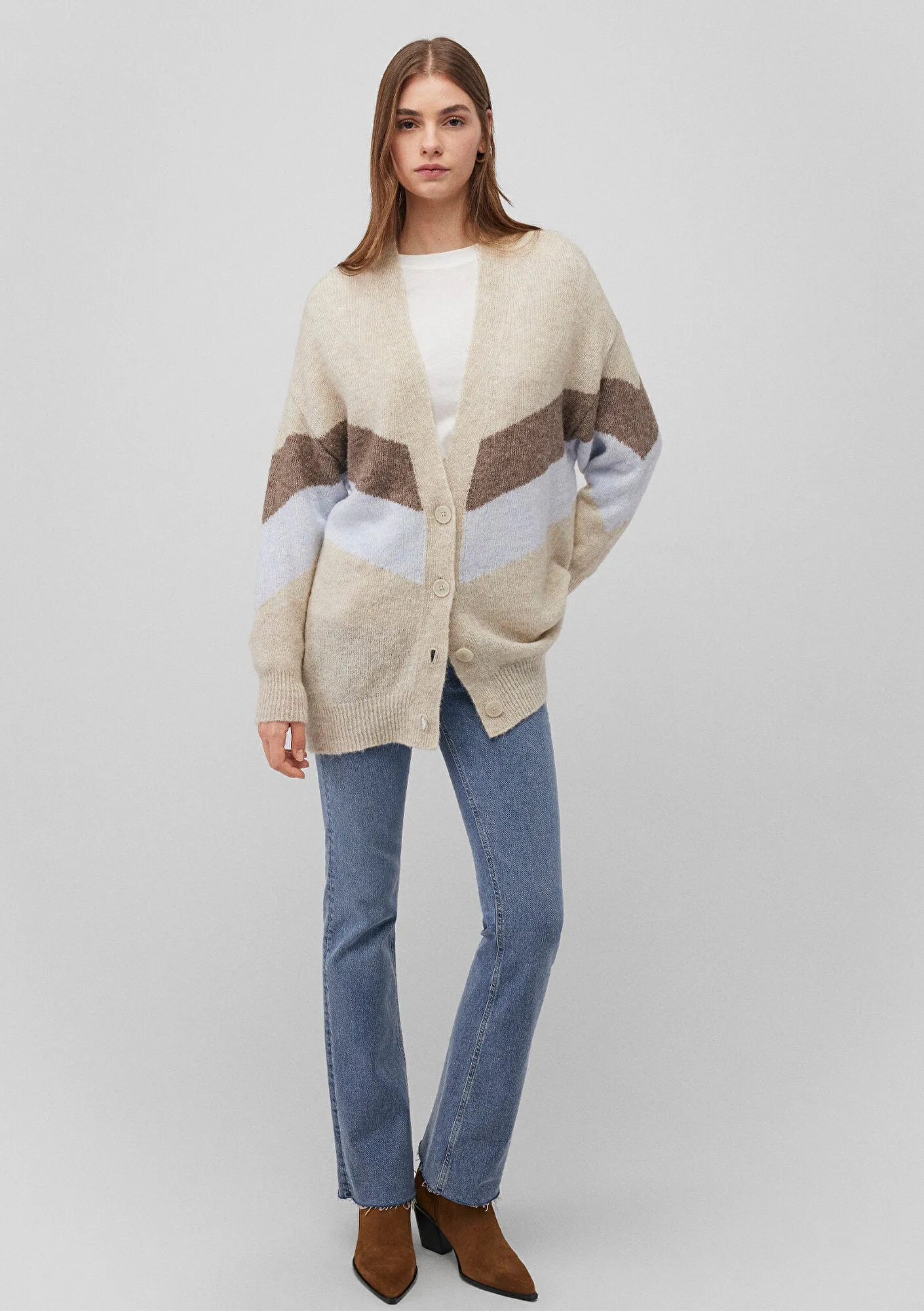 Buttoned Grey Hırka