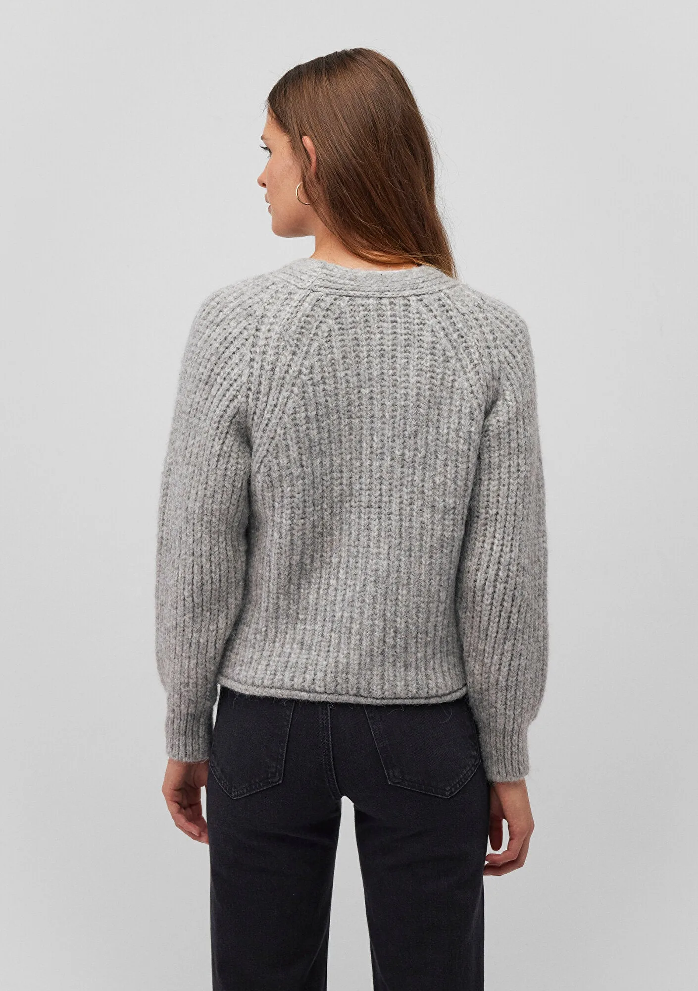 Buttoned Grey Hırka