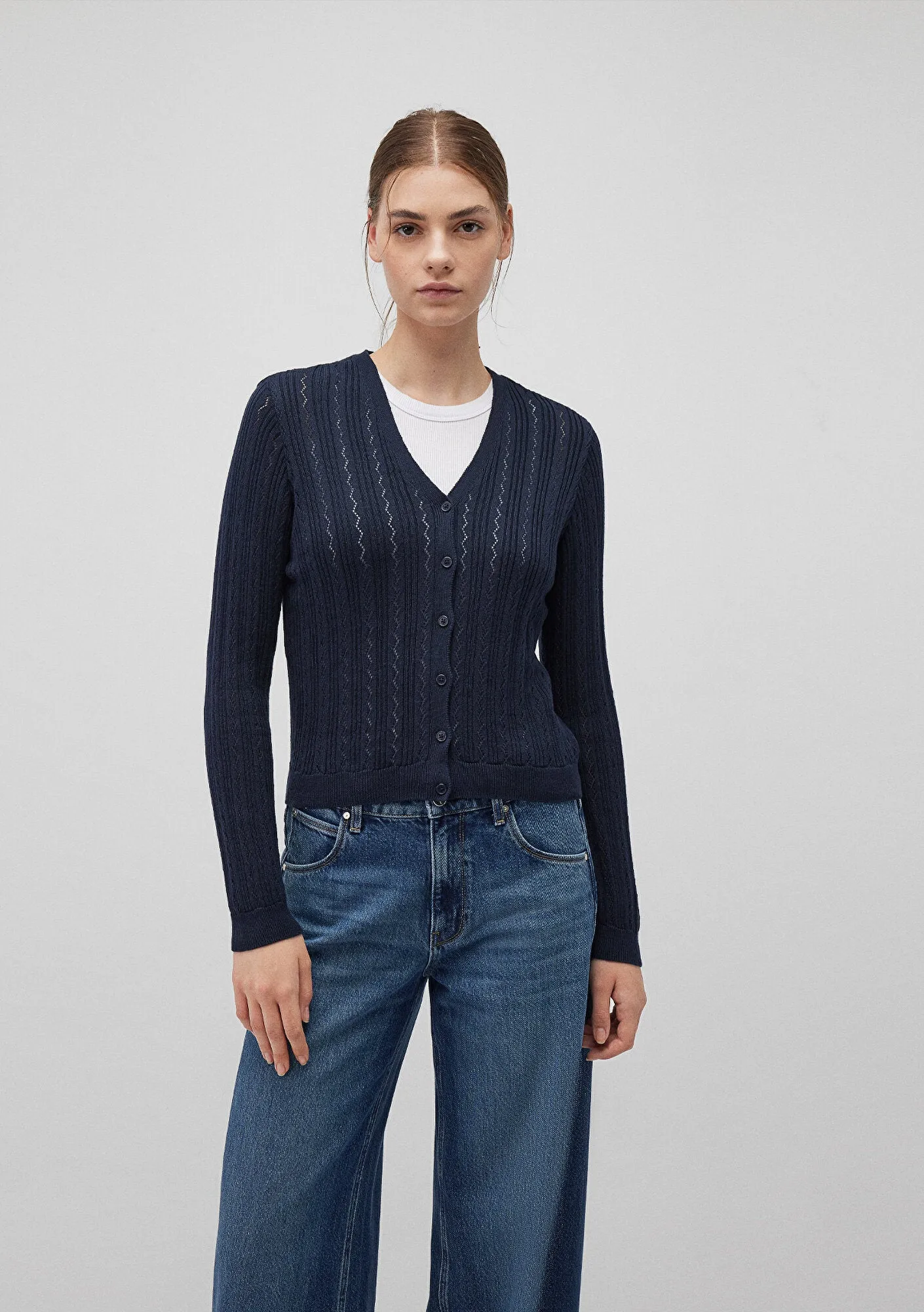 Buttoned Navy Cardigan