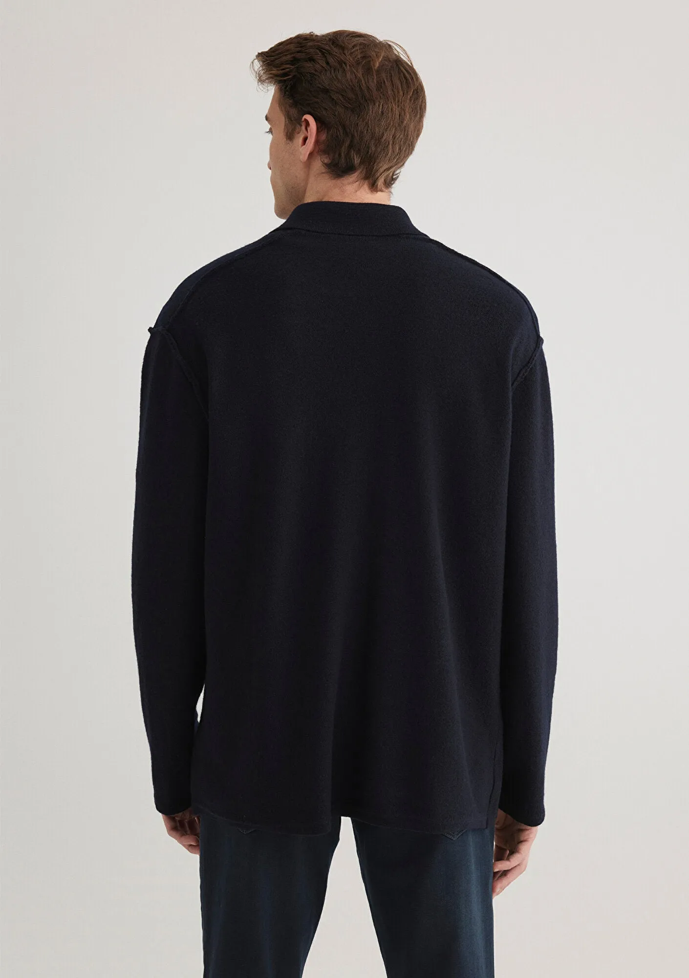 Buttoned Navy Hırka