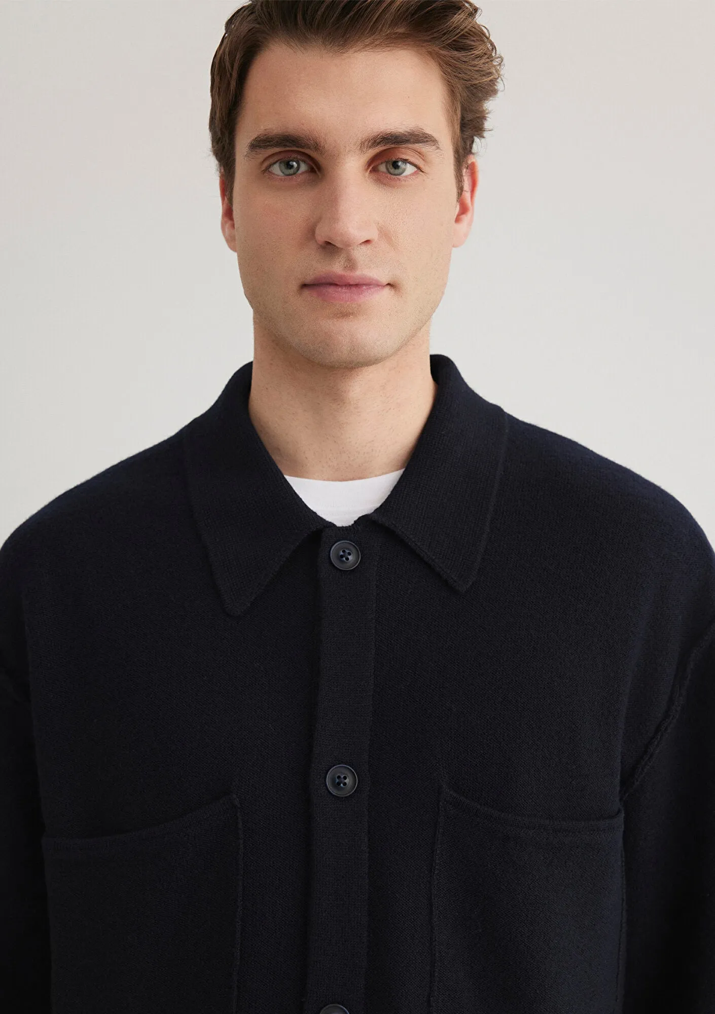 Buttoned Navy Hırka