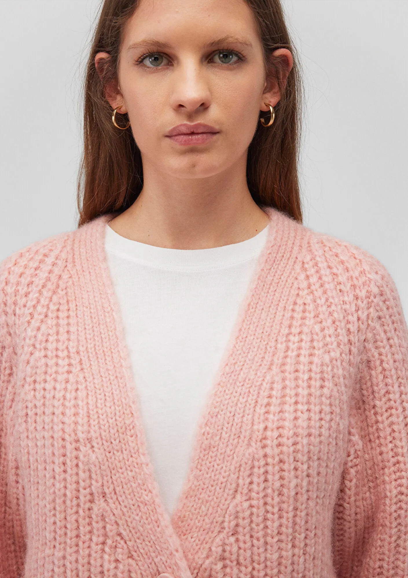 Buttoned Pink Hırka