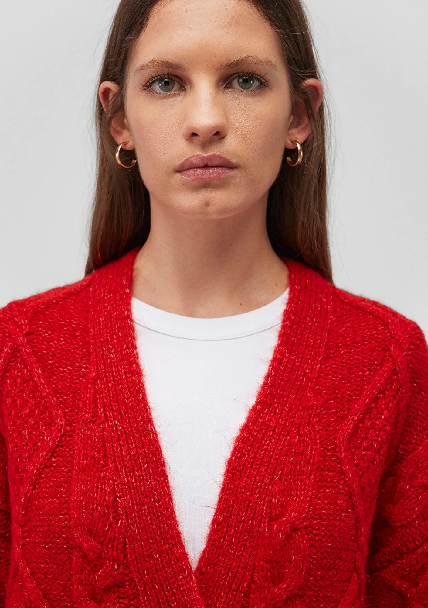 Buttoned Red Hırka