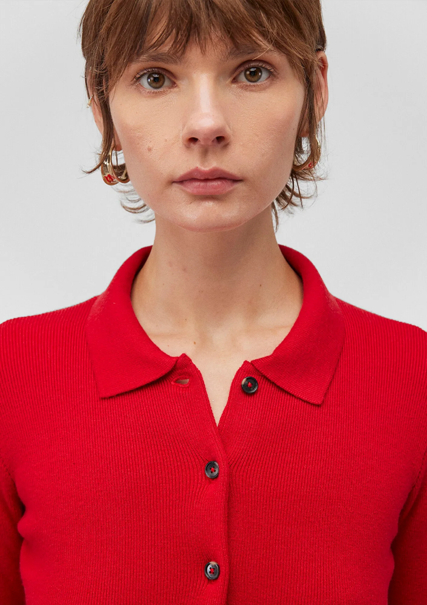 Buttoned Red Hırka