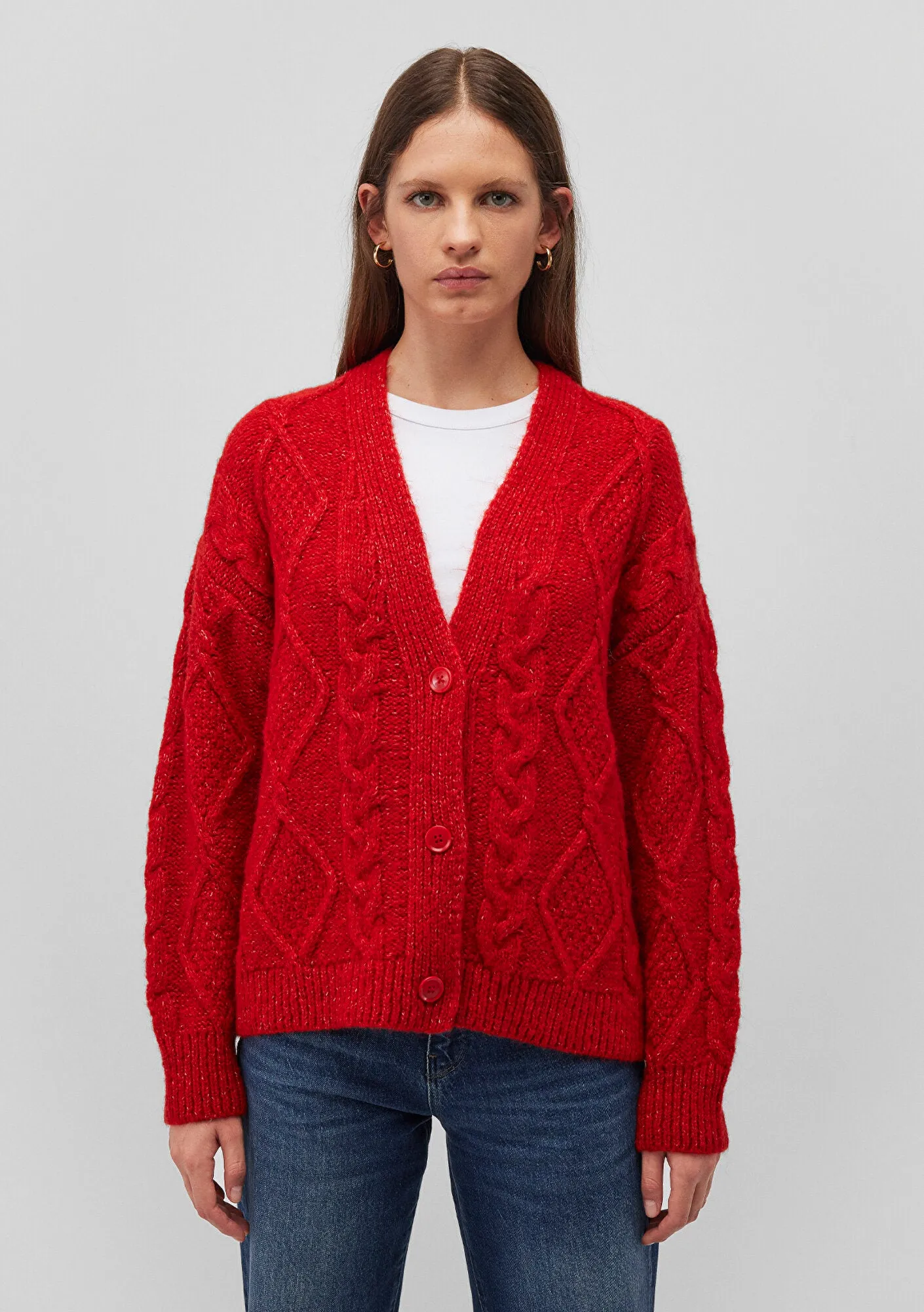 Buttoned Red Hırka