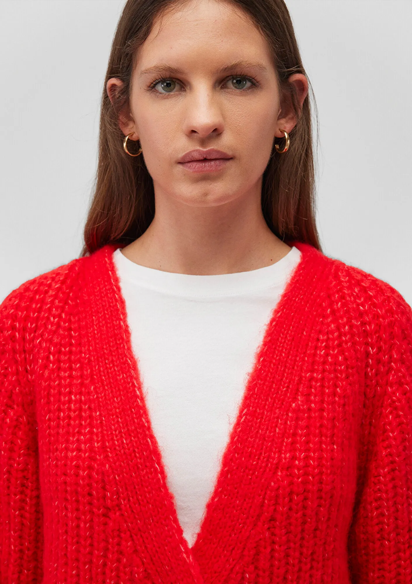 Buttoned Red Hırka