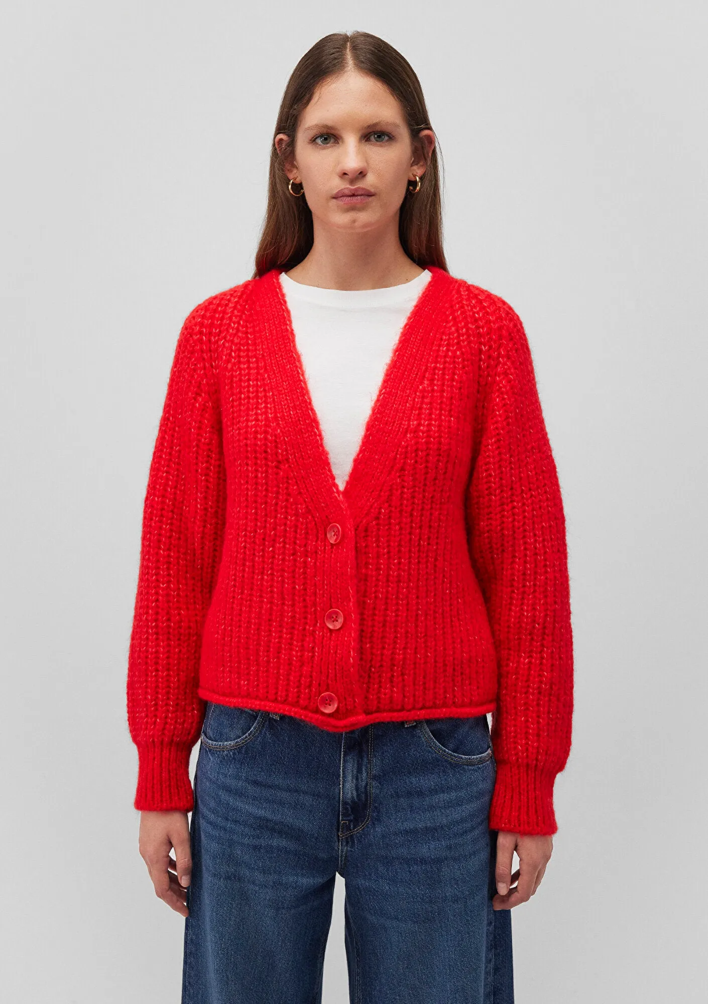 Buttoned Red Hırka