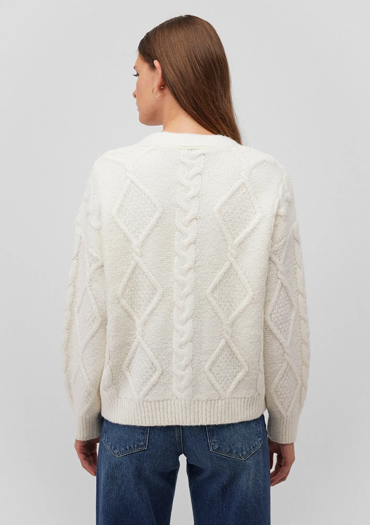 Buttoned White Hırka