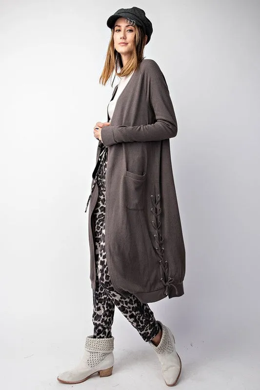CAMILA LACE SIDE CARDI ASH*