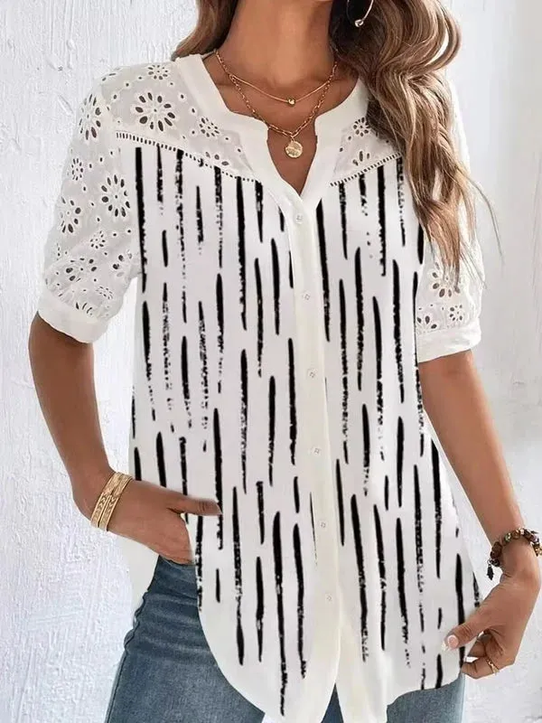 Caroline - Elegant Short Sleeve Shirt