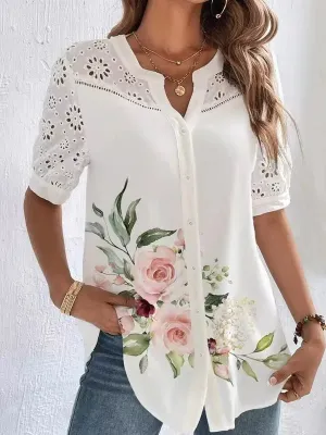 Caroline - Elegant Short Sleeve Shirt