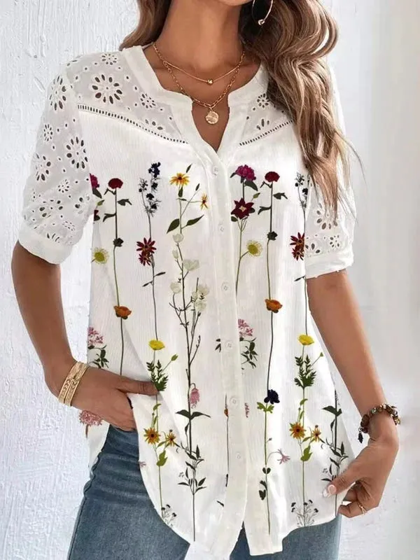 Caroline - Elegant Short Sleeve Shirt