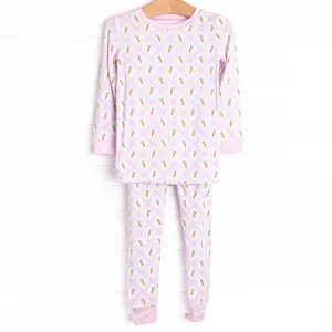 Carrot Patch Bamboo Pajama Set, Pink